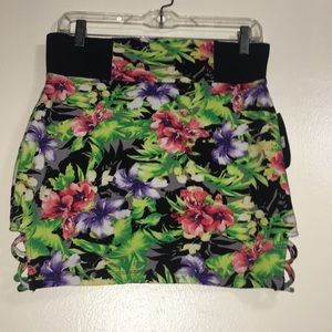 Material Girl Floral Skirt with slide detail